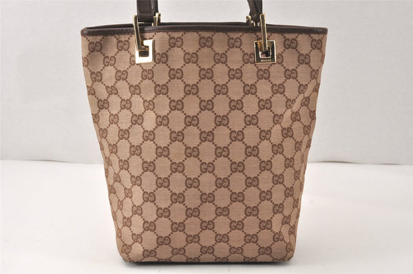 Authentic GUCCI Vintage Shoulder Tote Bag GG Canvas Leather 0021099 Brown 5109K