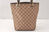 Authentic GUCCI Vintage Shoulder Tote Bag GG Canvas Leather 0021099 Brown 5109K