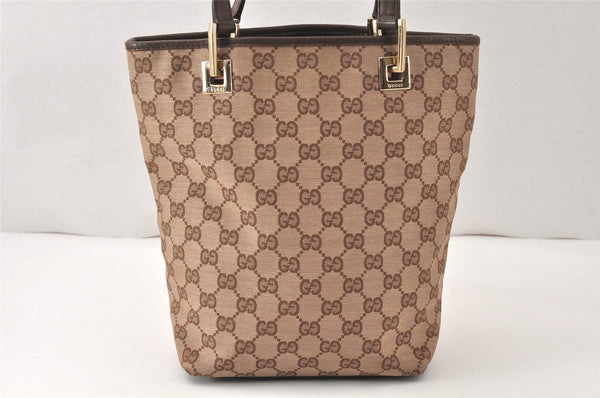Authentic GUCCI Vintage Shoulder Tote Bag GG Canvas Leather 0021099 Brown 5109K