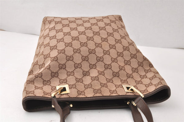 Authentic GUCCI Vintage Shoulder Tote Bag GG Canvas Leather 0021099 Brown 5109K