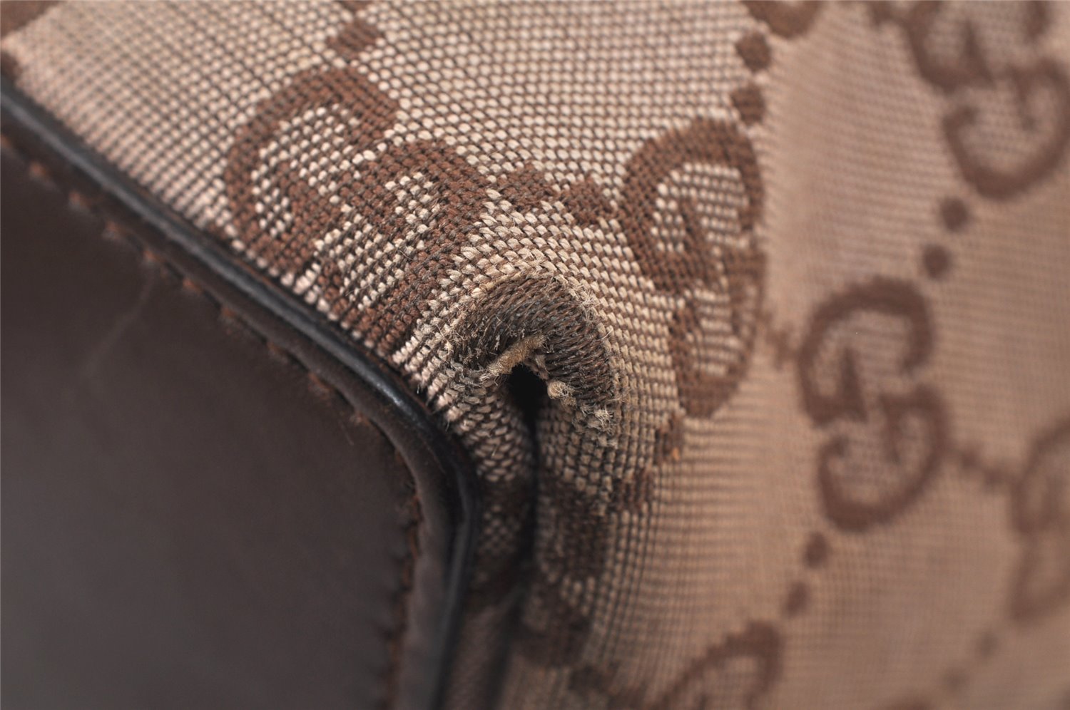 Authentic GUCCI Vintage Shoulder Tote Bag GG Canvas Leather 0021099 Brown 5109K