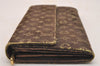 Auth Louis Vuitton Monogram Mini Lin Portefeuille Sarah Wallet Brown LV 5110J