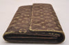 Auth Louis Vuitton Monogram Mini Lin Portefeuille Sarah Wallet Brown LV 5110J