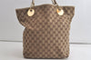 Authentic GUCCI Eclipse Shoulder Tote Bag GG Canvas Leather 120836 Brown 5110K