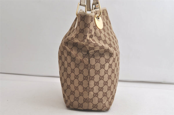 Authentic GUCCI Eclipse Shoulder Tote Bag GG Canvas Leather 120836 Brown 5110K