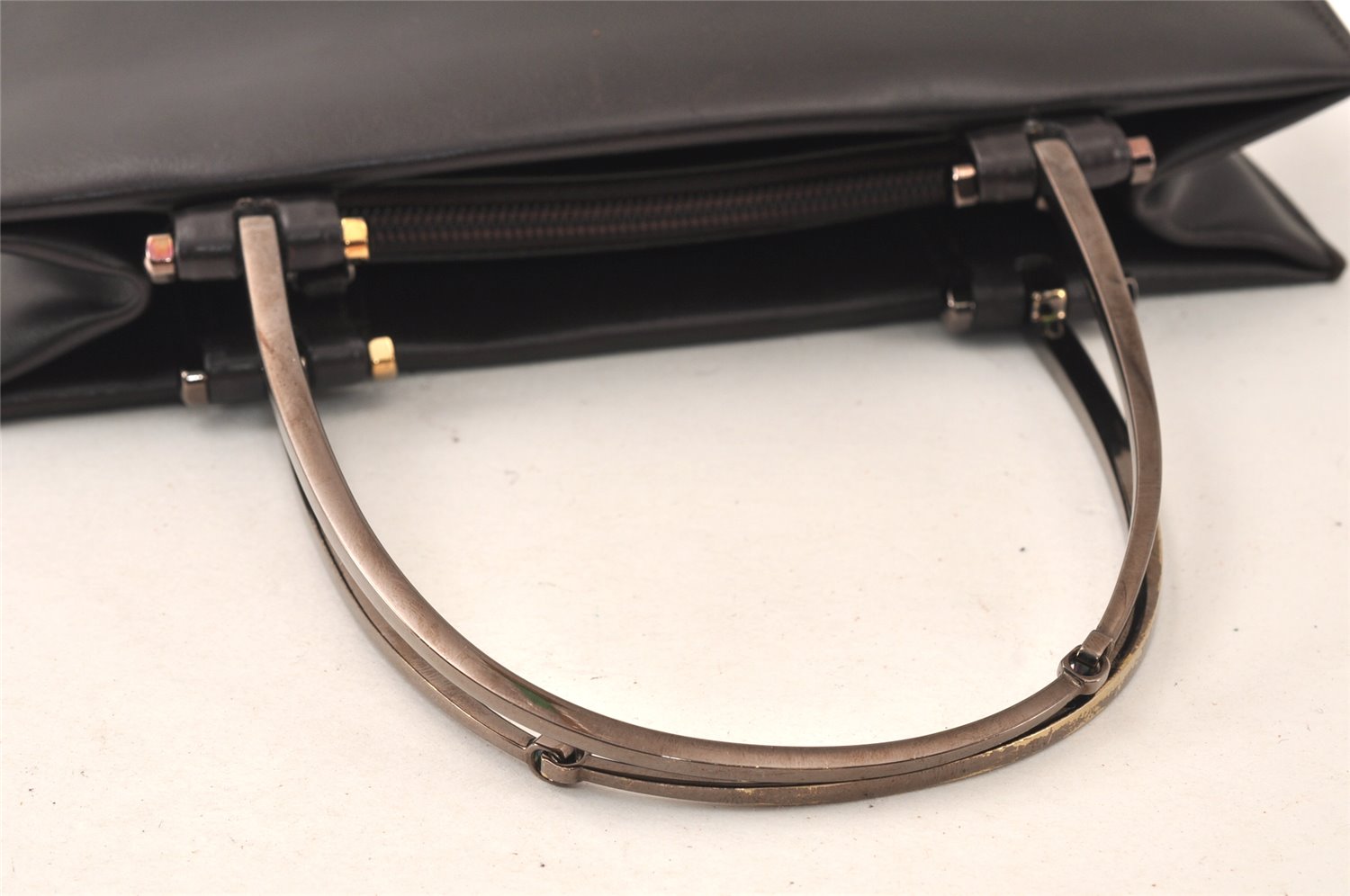 Authentic GUCCI Vintage Hand Bag Purse Leather 0021024 Brown 5111K