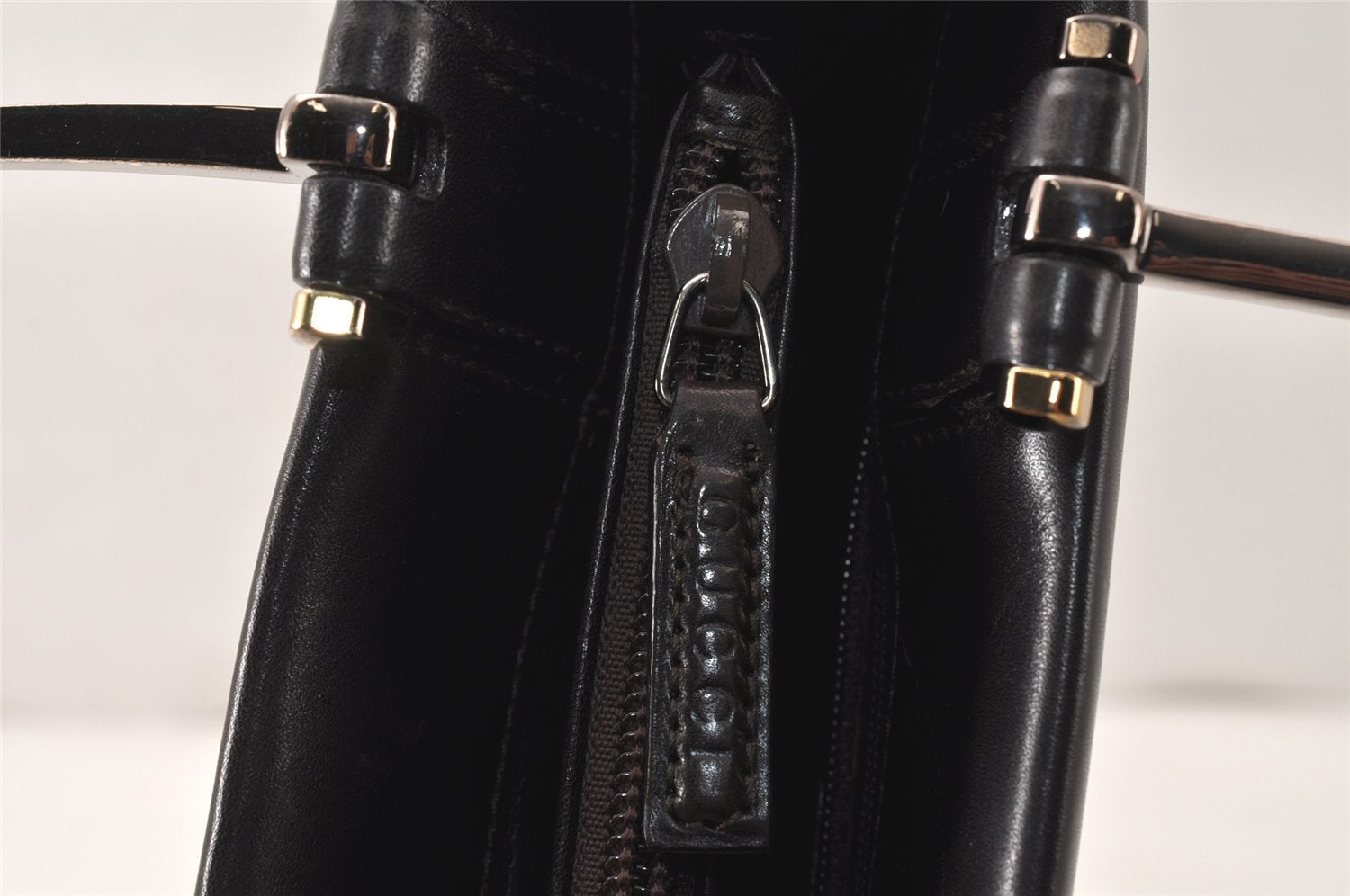 Authentic GUCCI Vintage Hand Bag Purse Leather 0021024 Brown 5111K