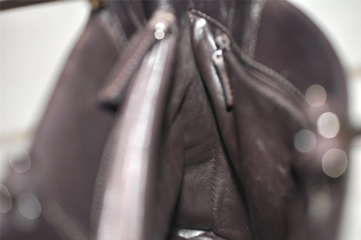 Authentic GUCCI Vintage Hand Bag Purse Leather 0021024 Brown 5111K