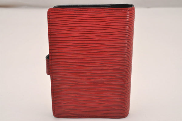 Authentic Louis Vuitton Epi Agenda PM Notebook Cover Red Black R2005E LV 5112J