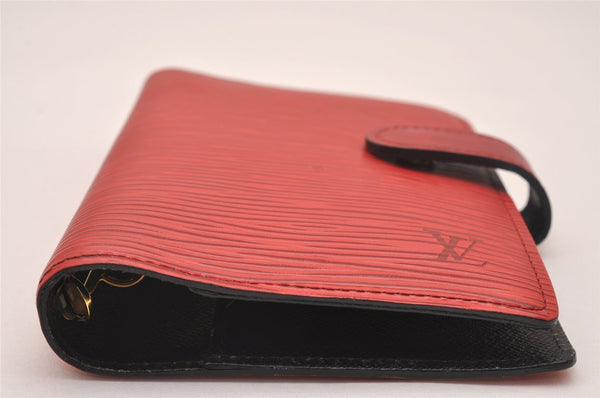 Authentic Louis Vuitton Epi Agenda PM Notebook Cover Red Black R2005E LV 5112J
