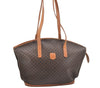 Authentic CELINE Macadam Blason Shoulder Tote Bag PVC Leather Brown 5112K