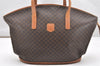 Authentic CELINE Macadam Blason Shoulder Tote Bag PVC Leather Brown 5112K
