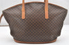 Authentic CELINE Macadam Blason Shoulder Tote Bag PVC Leather Brown 5112K