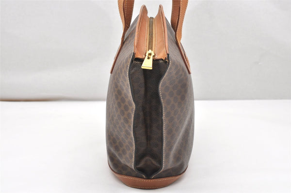 Authentic CELINE Macadam Blason Shoulder Tote Bag PVC Leather Brown 5112K