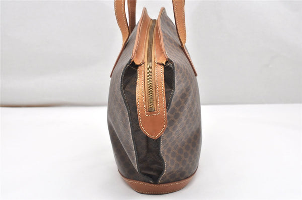 Authentic CELINE Macadam Blason Shoulder Tote Bag PVC Leather Brown 5112K