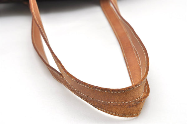 Authentic CELINE Macadam Blason Shoulder Tote Bag PVC Leather Brown 5112K