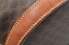 Authentic CELINE Macadam Blason Shoulder Tote Bag PVC Leather Brown 5112K