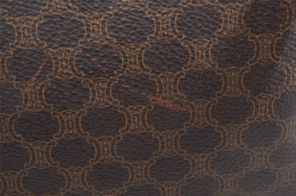 Authentic CELINE Macadam Blason Shoulder Tote Bag PVC Leather Brown 5112K