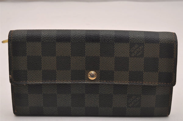 Authentic Louis Vuitton Damier Portefeuille Sarah Long Wallet N61734 LV 5113J