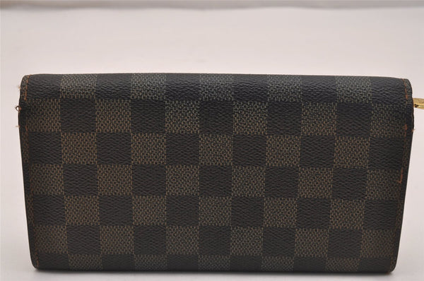 Authentic Louis Vuitton Damier Portefeuille Sarah Long Wallet N61734 LV 5113J