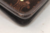 Authentic CELINE Macadam Blason Pattern Clutch Bag Suede Leather Brown 5113K
