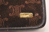 Authentic CELINE Macadam Blason Pattern Clutch Bag Suede Leather Brown 5113K