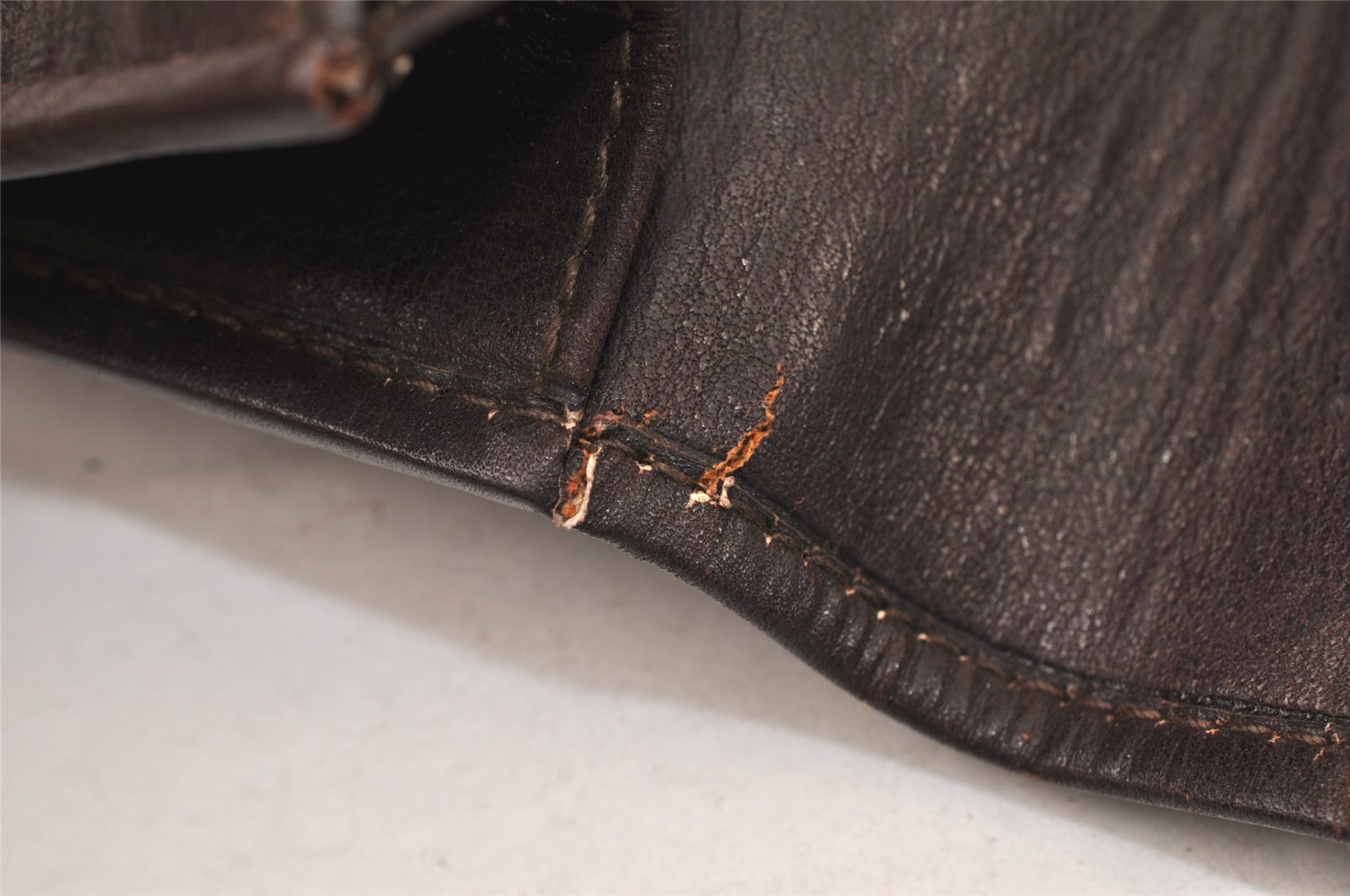 Authentic CELINE Macadam Blason Pattern Clutch Bag Suede Leather Brown 5113K