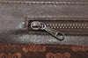 Authentic CELINE Macadam Blason Pattern Clutch Bag Suede Leather Brown 5113K
