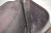 Authentic CELINE Macadam Blason Pattern Clutch Bag Suede Leather Brown 5113K