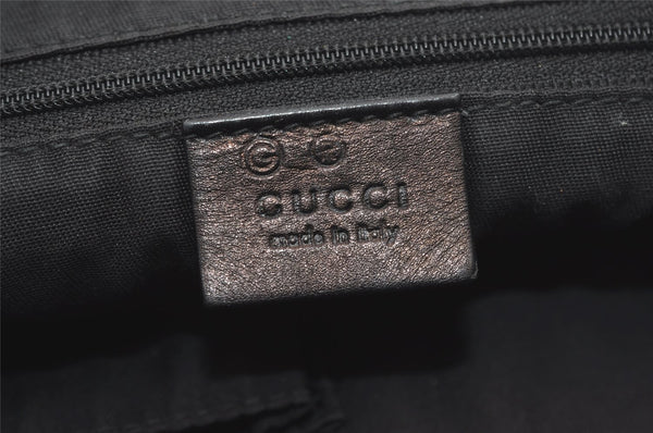 Authentic GUCCI Horsebit Motif Shoulder Crossbody Bag Leather 272396 Black 5114I