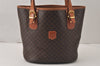 Authentic CELINE Macadam Blason Shoulder Hand Bag PVC Leather Brown 5114K