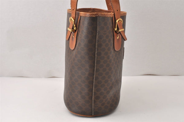 Authentic CELINE Macadam Blason Shoulder Hand Bag PVC Leather Brown 5114K