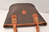Authentic CELINE Macadam Blason Shoulder Hand Bag PVC Leather Brown 5114K