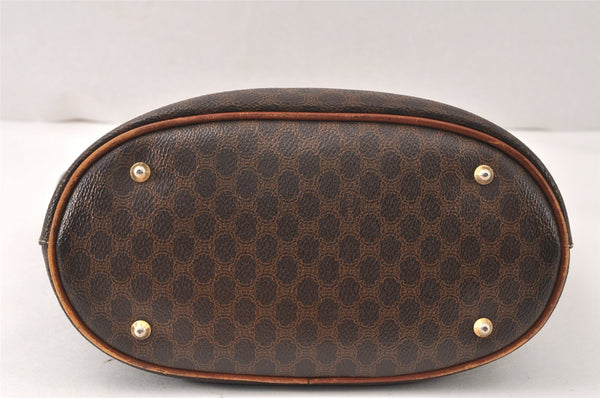 Authentic CELINE Macadam Blason Shoulder Hand Bag PVC Leather Brown 5114K