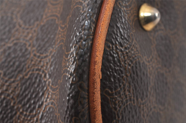 Authentic CELINE Macadam Blason Shoulder Hand Bag PVC Leather Brown 5114K