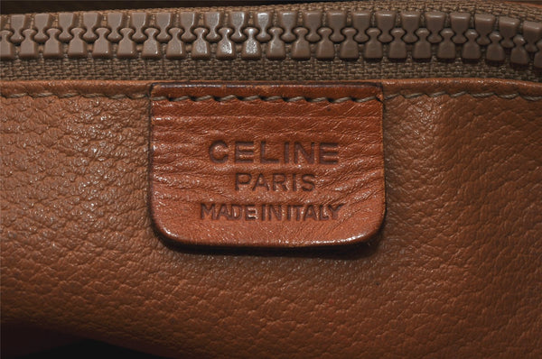 Authentic CELINE Macadam Blason Shoulder Hand Bag PVC Leather Brown 5114K