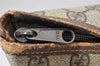 Authentic GUCCI Vintage Shoulder Tote Bag GG PVC Leather Brown 5115K