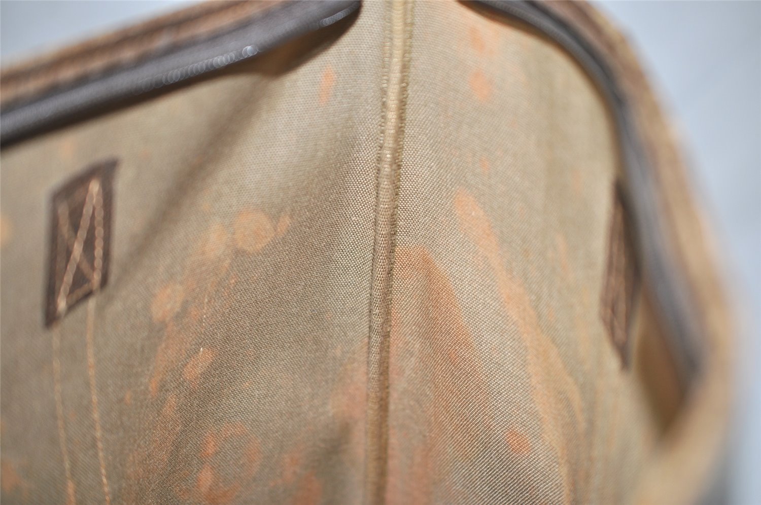 Authentic GUCCI Vintage Shoulder Tote Bag GG PVC Leather Brown 5115K