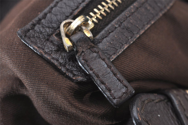 Authentic GUCCI Charlotte Shoulder Tote Bag GG Canvas Leather 203506 Brown 5116I