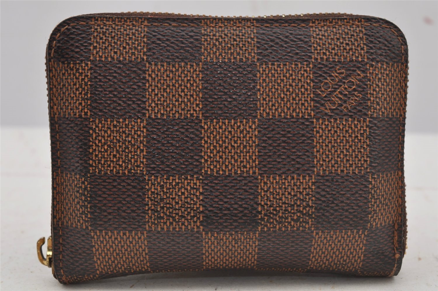 Authentic Louis Vuitton Damier Zippy Coin Purse Wallet N63070 LV Junk 5119J