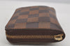 Authentic Louis Vuitton Damier Zippy Coin Purse Wallet N63070 LV Junk 5119J