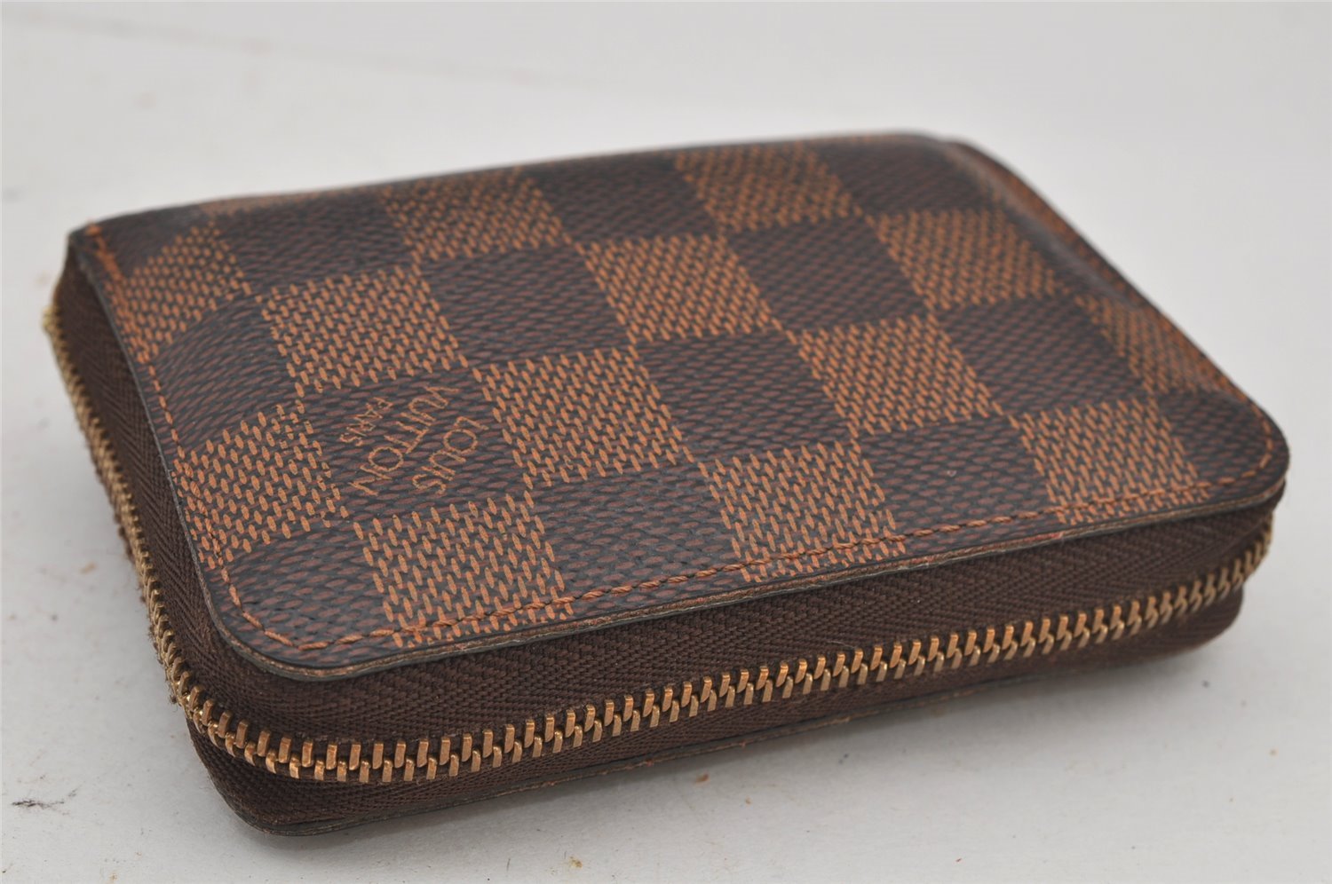 Authentic Louis Vuitton Damier Zippy Coin Purse Wallet N63070 LV Junk 5119J