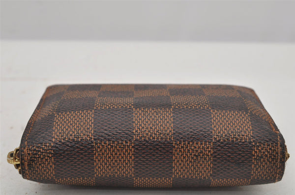 Authentic Louis Vuitton Damier Zippy Coin Purse Wallet N63070 LV Junk 5119J