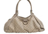 Authentic GUCCI Guccissima Abbey Shoulder Tote Bag GG Leather 189835 White 5121K