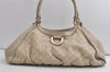 Authentic GUCCI Guccissima Abbey Shoulder Tote Bag GG Leather 189835 White 5121K