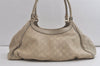 Authentic GUCCI Guccissima Abbey Shoulder Tote Bag GG Leather 189835 White 5121K