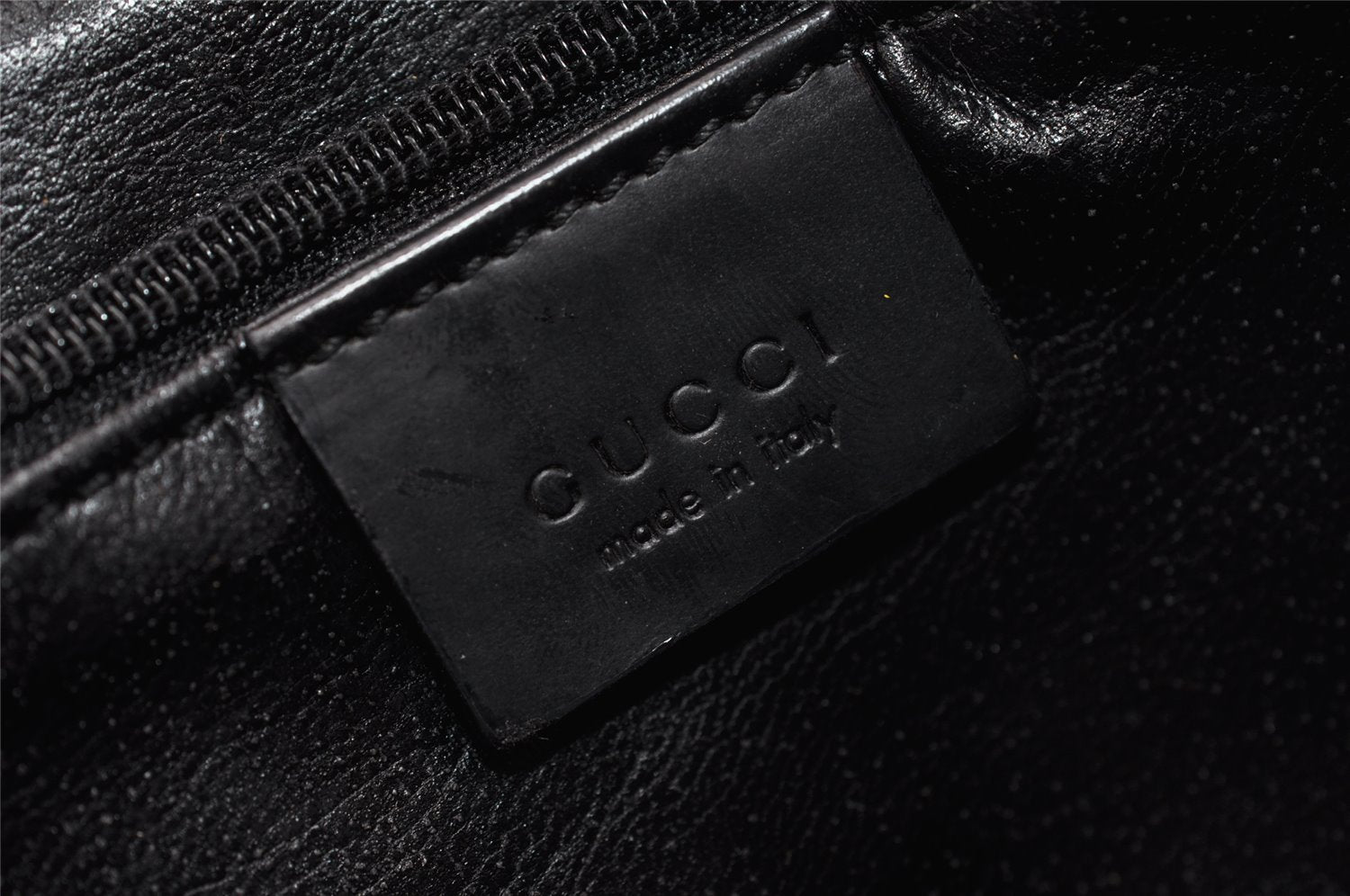 Authentic GUCCI Vintage Hand Tote Bag Purse Leather 0000812 Black 5122I