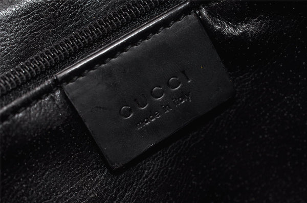 Authentic GUCCI Vintage Hand Tote Bag Purse Leather 0000812 Black 5122I