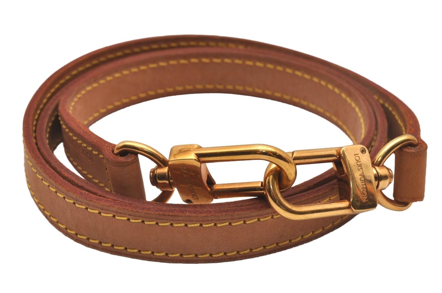 Authentic Louis Vuitton Leather Shoulder Strap Beige 38.8