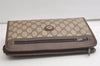 Authentic GUCCI Vintage Clutch Hand Bag Purse GG PVC Leather Brown 5122K